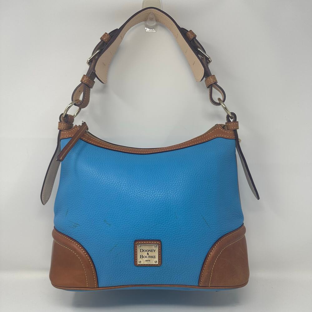 Dooney & Bourke Azure Pebble Leather Hobo w/Cotton Lining  (selling as is)